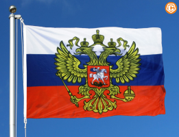 Флаг России с гербом с карабинами