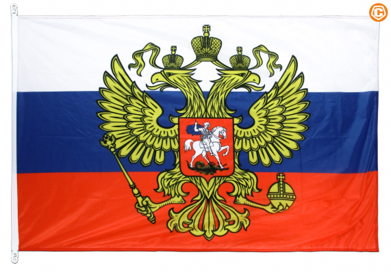 Флаг России с гербом с карабинами