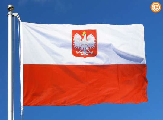 Флаг Польши с гербом с карабинами