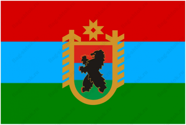 Флаг Карелии с гербом 90x135 см
